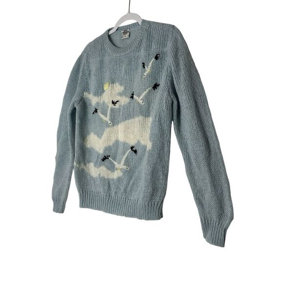 Vintage Ades Of California Women's Sweater XL Birds Cloud Beach Outdoor Y2K Blue - Picture 5 of 10